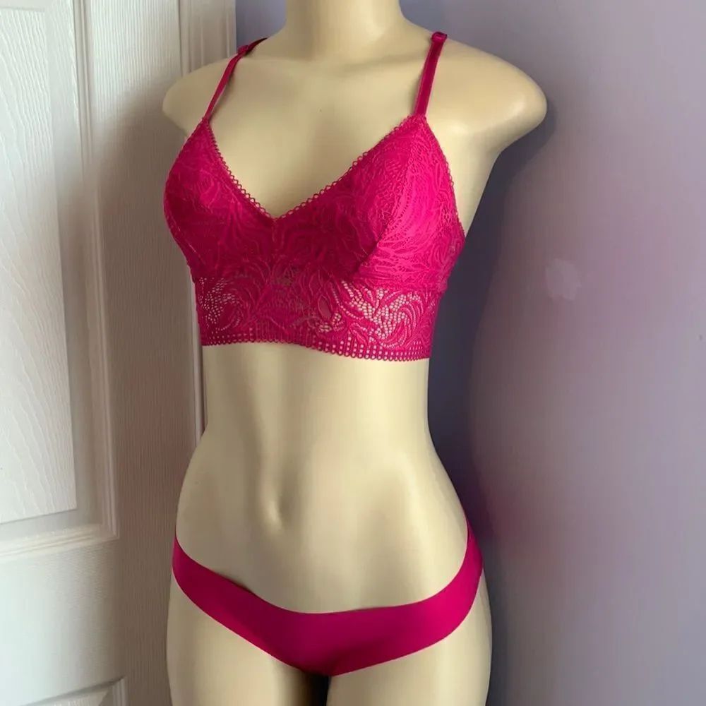 Auden Lace Lightly Lined Bralette Bra/ Panty Set XS